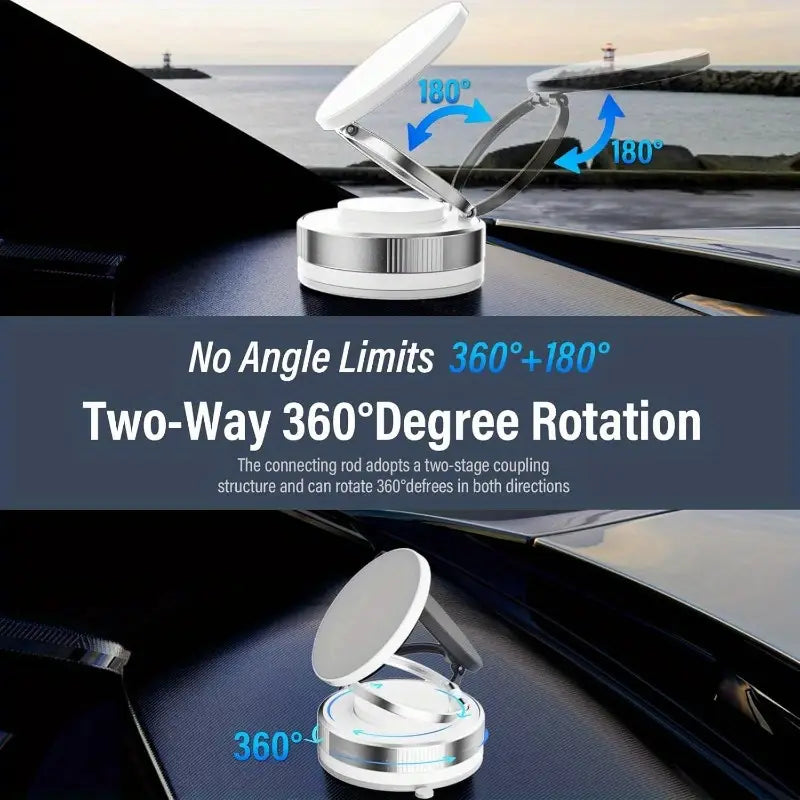 Haiyeasy Magnetic Ring Phone Car Holder (White) - 360° Rotatable Folding Phone Holder | Compatible with iPhone 12/13/14/15/16 series and all smartphones | Suitable for TK photography in the kitchen/gym
