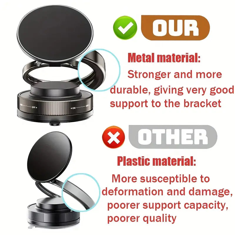 Haiyeasy Magnetic Ring Phone Car Holder (Black) - 360° Rotatable Folding Phone Holder | Compatible with iPhone 12/13/14/15/16 series and all smartphones | Suitable for kitchen/gym TK photography