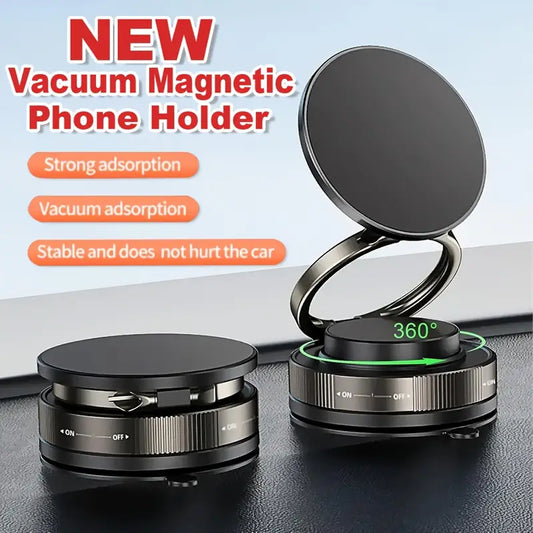 Haiyeasy Magnetic Ring Phone Car Holder (Black) - 360° Rotatable Folding Phone Holder | Compatible with iPhone 12/13/14/15/16 series and all smartphones | Suitable for kitchen/gym TK photography