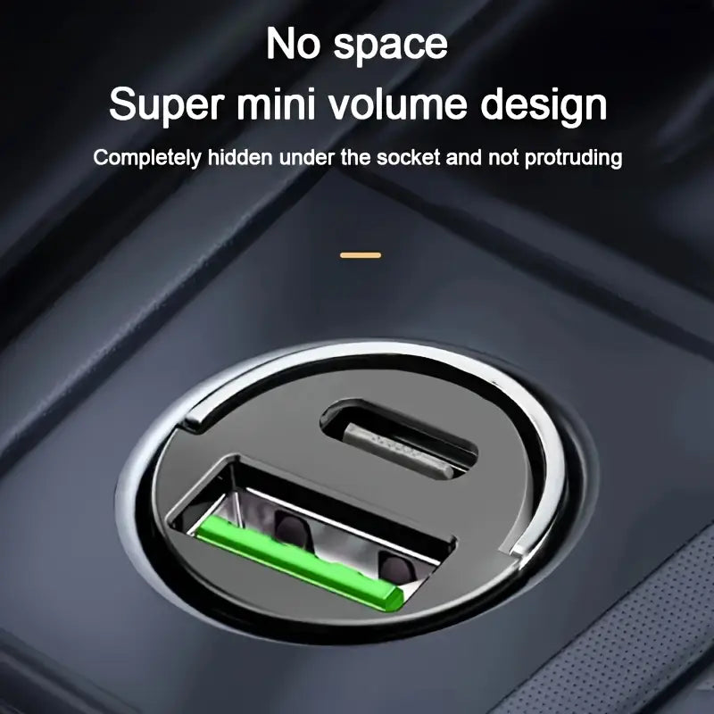 Haiyeasy Dual Port USB & Type-C Car Charger