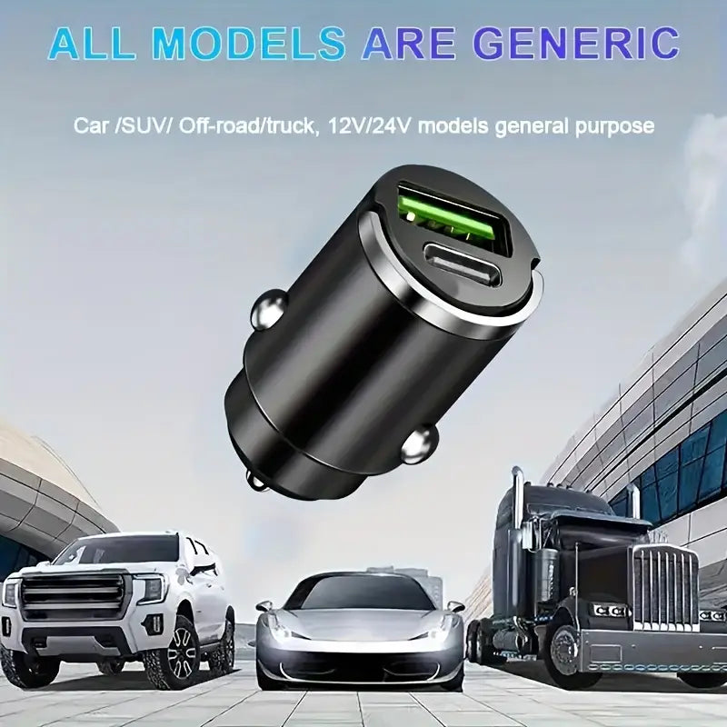 Haiyeasy Dual Port USB & Type-C Car Charger