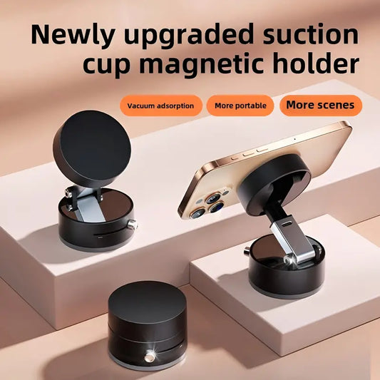 Haiyeasy Magnetic Toggle Phone Car Holder (Black) - Slide and Quickly Adsorb | Compatible with Magsafe iPhones, Android phones, and all smartphones | Perfect for binge-watching, filming, and more