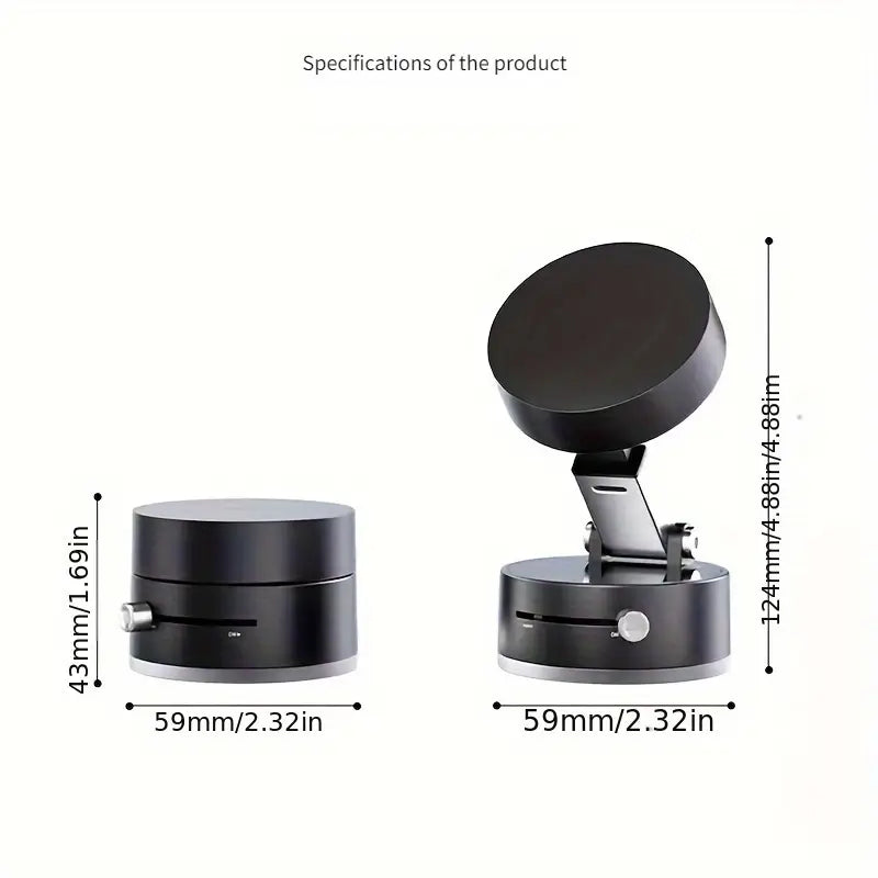 Haiyeasy Magnetic Toggle Phone Car Holder (Black) - Slide and Quickly Adsorb | Compatible with Magsafe iPhones, Android phones, and all smartphones | Perfect for binge-watching, filming, and more