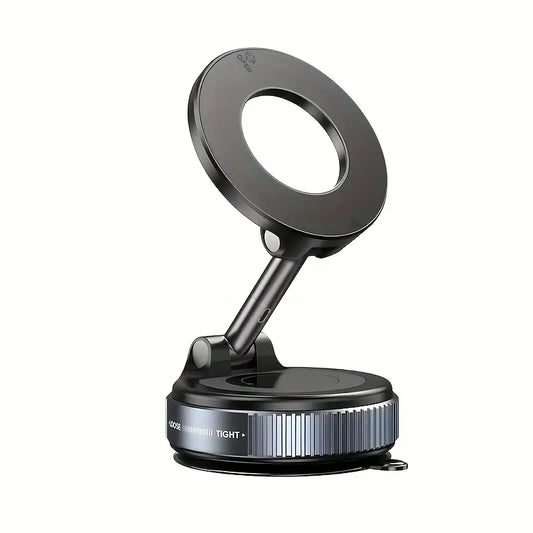 Haiyeasy Magnetic Fulcrum Phone Car Mount (Black) - Foldable and Retractable | Compatible with iPhone, Samsung, and All Smartphones | Suitable for Cars, Showers, Gyms, and Smooth Surfaces